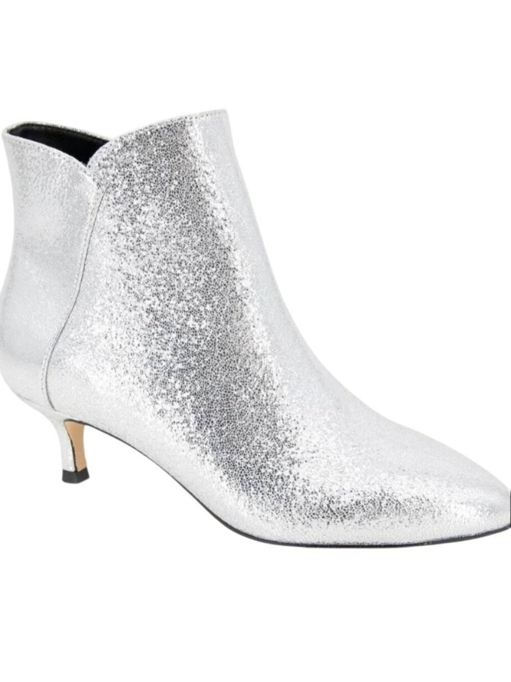 New XOXO Kyrie Ankle Booties Sparkly Silver Women's Size 7 Disco Party Low Heel